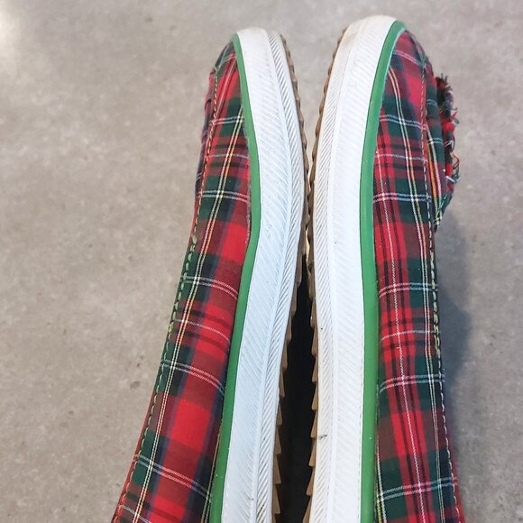 KEDS Women's Quad Red Stewart Plaid Slip On Sneakers - Red/Green/White - Size 8M - Picture 12 of 13